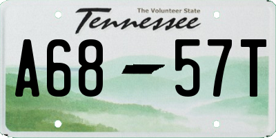 TN license plate A6857T