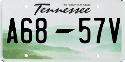 TN license plate A6857V