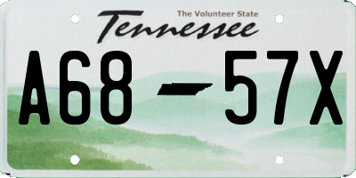 TN license plate A6857X