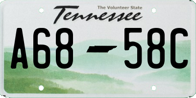 TN license plate A6858C