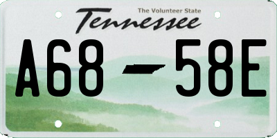 TN license plate A6858E