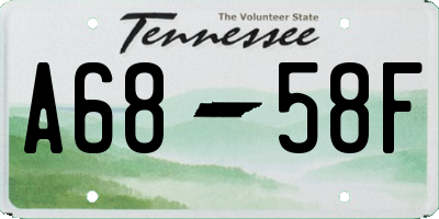 TN license plate A6858F