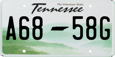 TN license plate A6858G