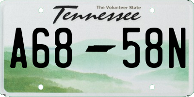 TN license plate A6858N