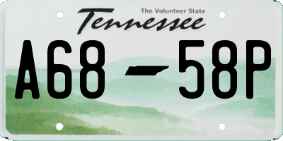 TN license plate A6858P
