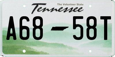 TN license plate A6858T
