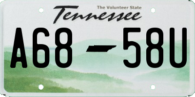 TN license plate A6858U