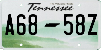 TN license plate A6858Z