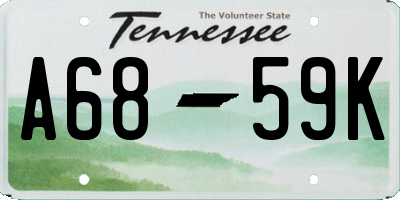 TN license plate A6859K