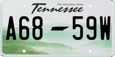 TN license plate A6859W