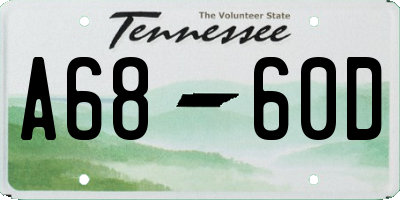 TN license plate A6860D