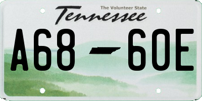TN license plate A6860E