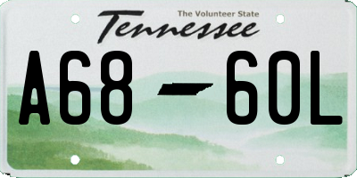 TN license plate A6860L