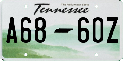 TN license plate A6860Z