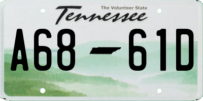 TN license plate A6861D