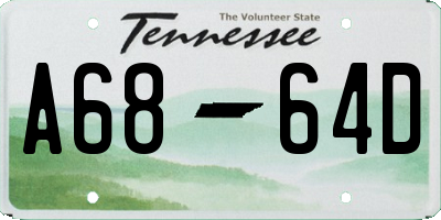TN license plate A6864D