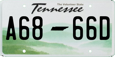 TN license plate A6866D