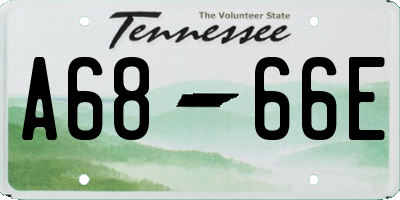 TN license plate A6866E