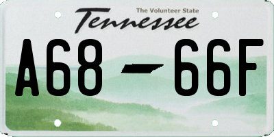 TN license plate A6866F