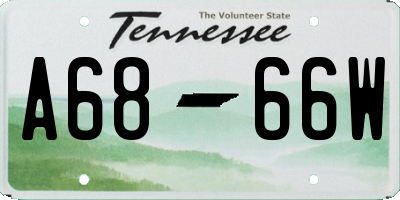 TN license plate A6866W