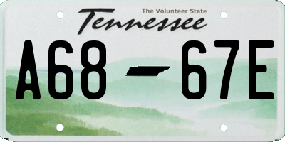 TN license plate A6867E