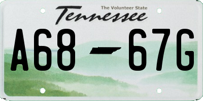 TN license plate A6867G