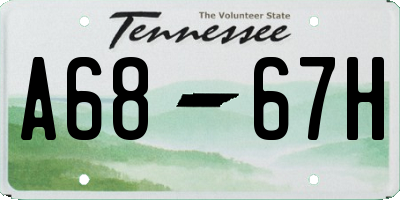 TN license plate A6867H