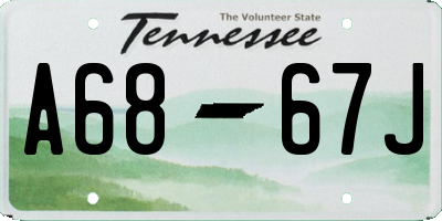 TN license plate A6867J