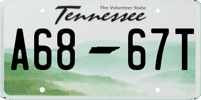 TN license plate A6867T