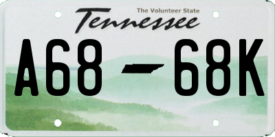 TN license plate A6868K