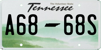 TN license plate A6868S