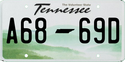 TN license plate A6869D