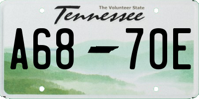 TN license plate A6870E