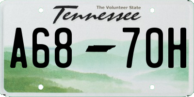 TN license plate A6870H