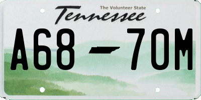 TN license plate A6870M