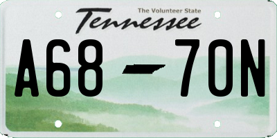 TN license plate A6870N