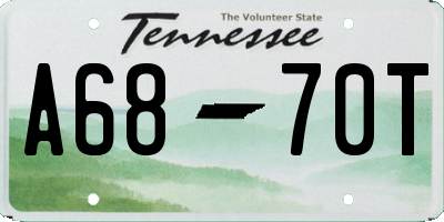 TN license plate A6870T