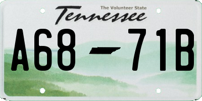 TN license plate A6871B