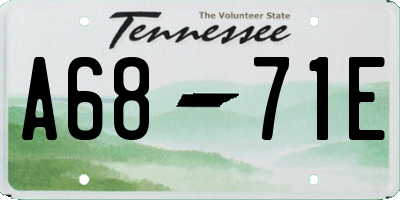 TN license plate A6871E