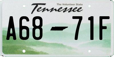 TN license plate A6871F