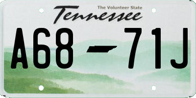 TN license plate A6871J