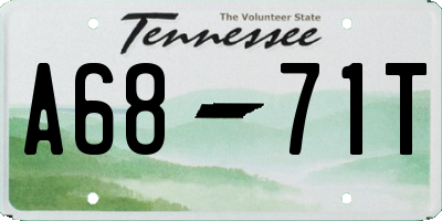 TN license plate A6871T