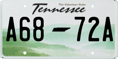 TN license plate A6872A