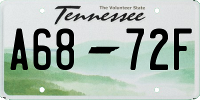 TN license plate A6872F