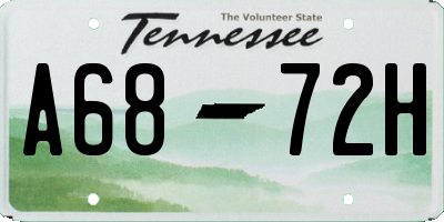 TN license plate A6872H