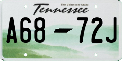 TN license plate A6872J