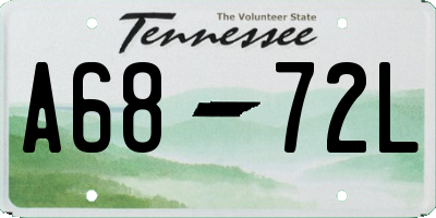TN license plate A6872L