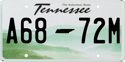 TN license plate A6872M