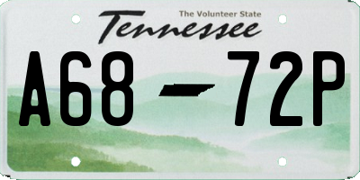 TN license plate A6872P
