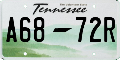 TN license plate A6872R